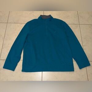 Nautica Men's XL Quarter-Zip Fleece Pullover - Teal Blue